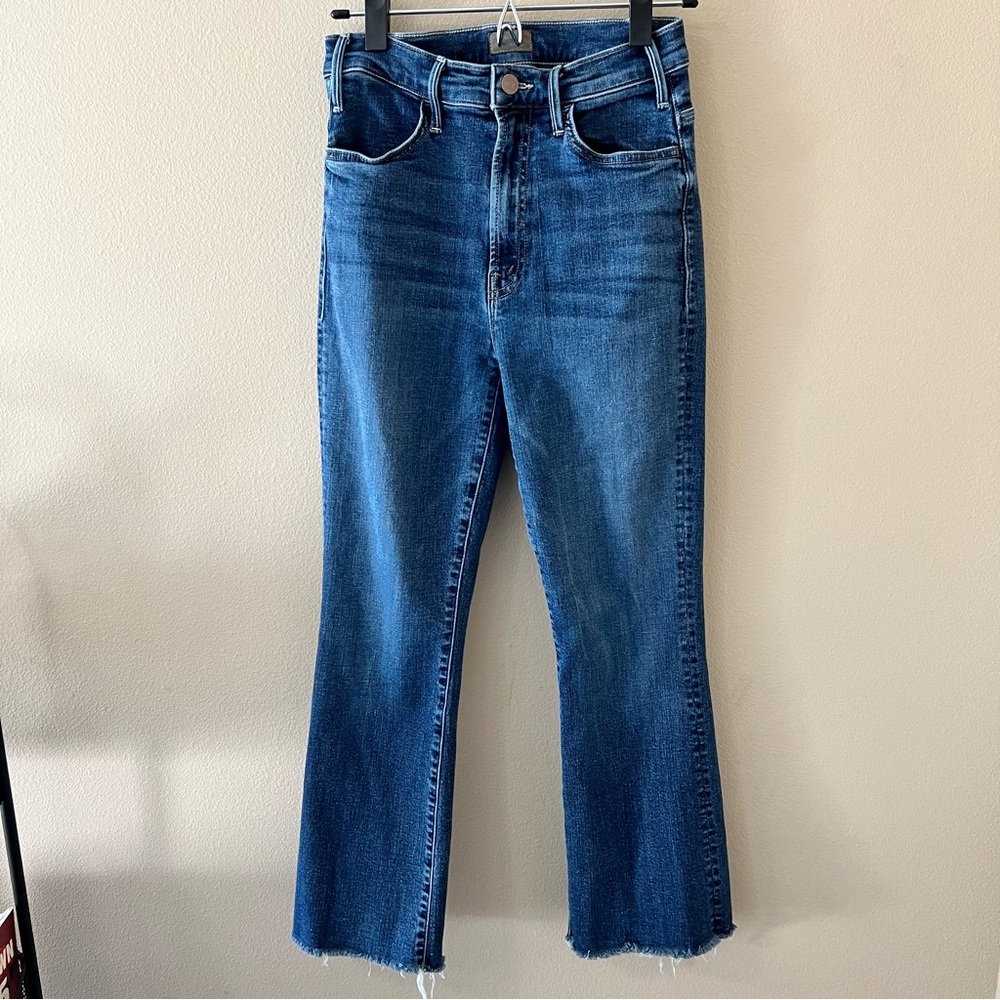 MOTHER Dark Blue Cropped Ankle Jeans